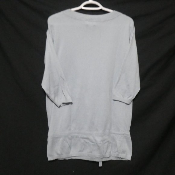MEXX | large | 100% Cotton | 3/4 Sleeve Knit Scoop Neck Sweater | Light Grey - Picture 2 of 11